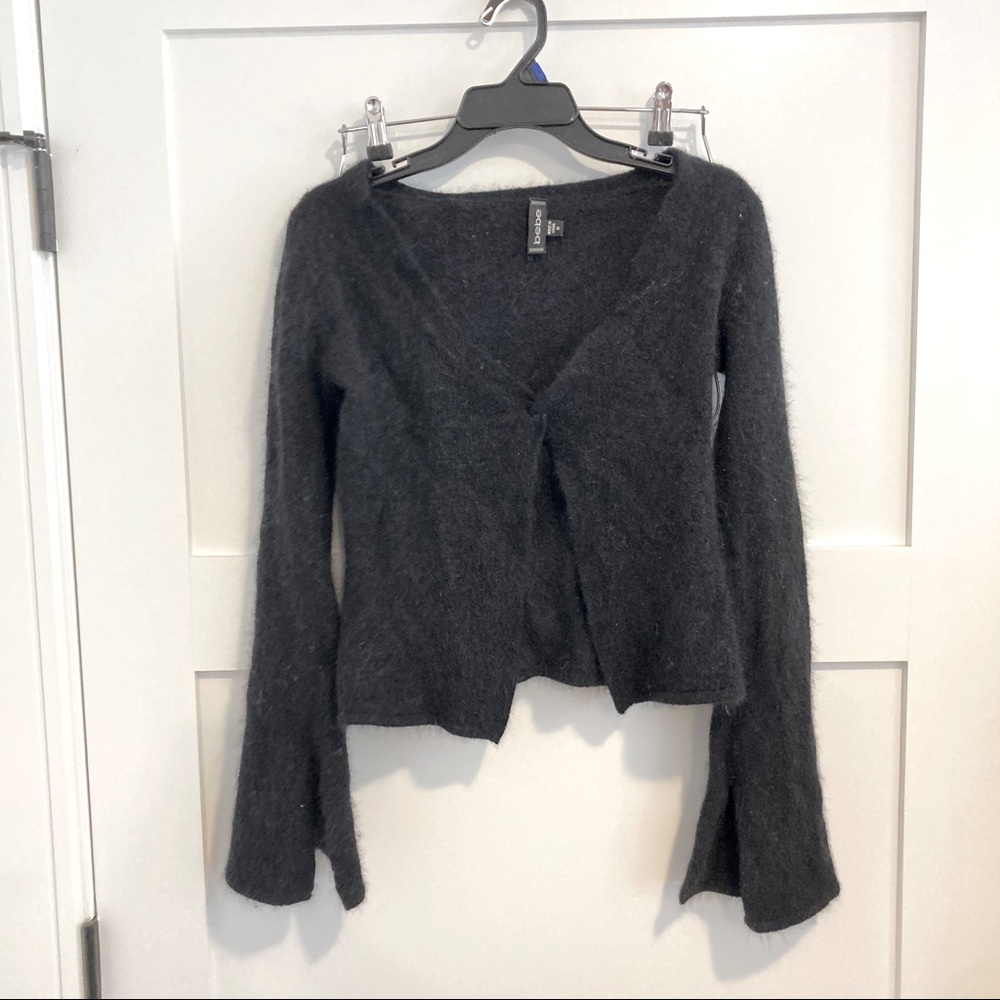 Bebe medium black bell sweater low cut sweater!